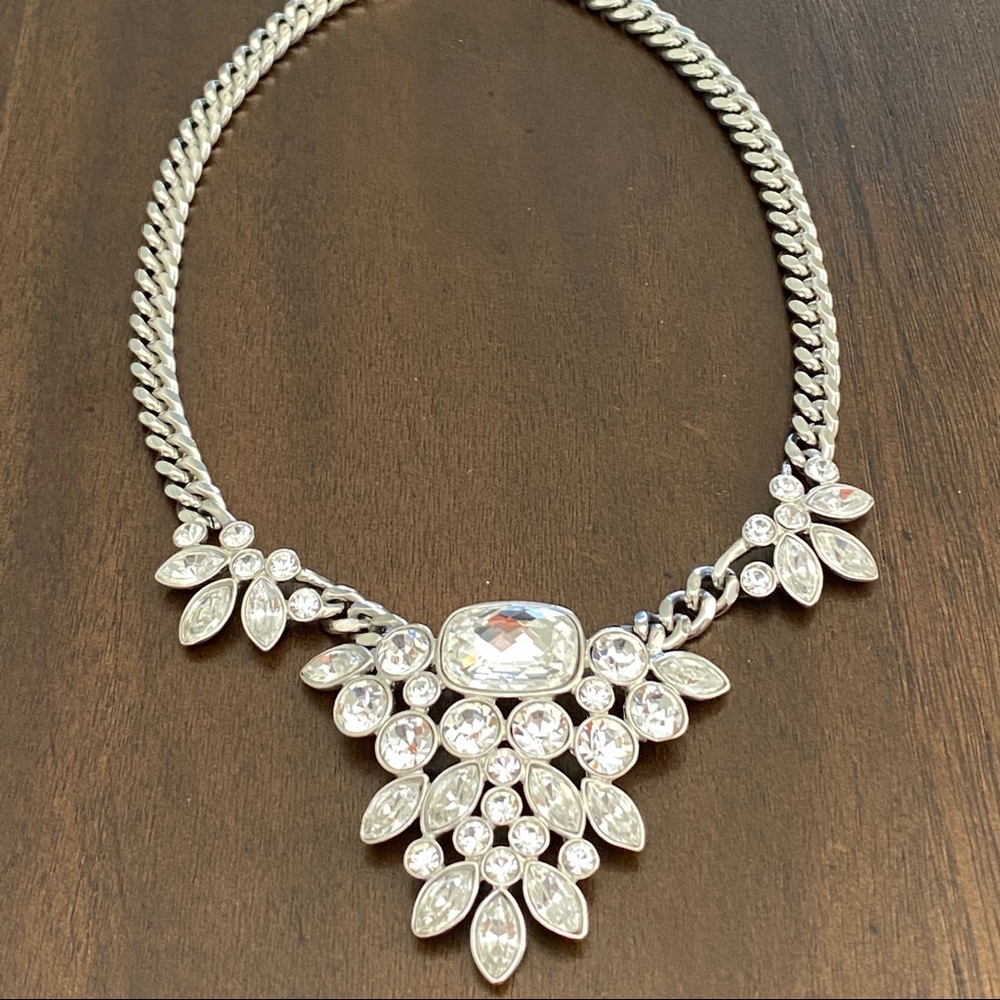 GIVENCHY Necklace Clear Crystal Rhinestone Pendant